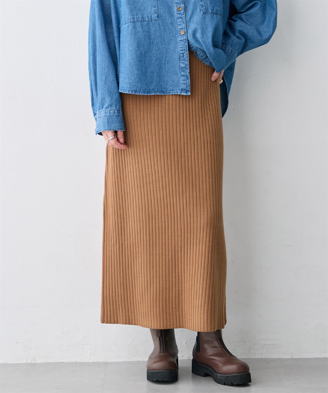 anyfee 【anyfee/プラスサイズ】ウォームタッチリブニットタイトスカート《低身長サイズ有》◆新色追加◆_variation_8