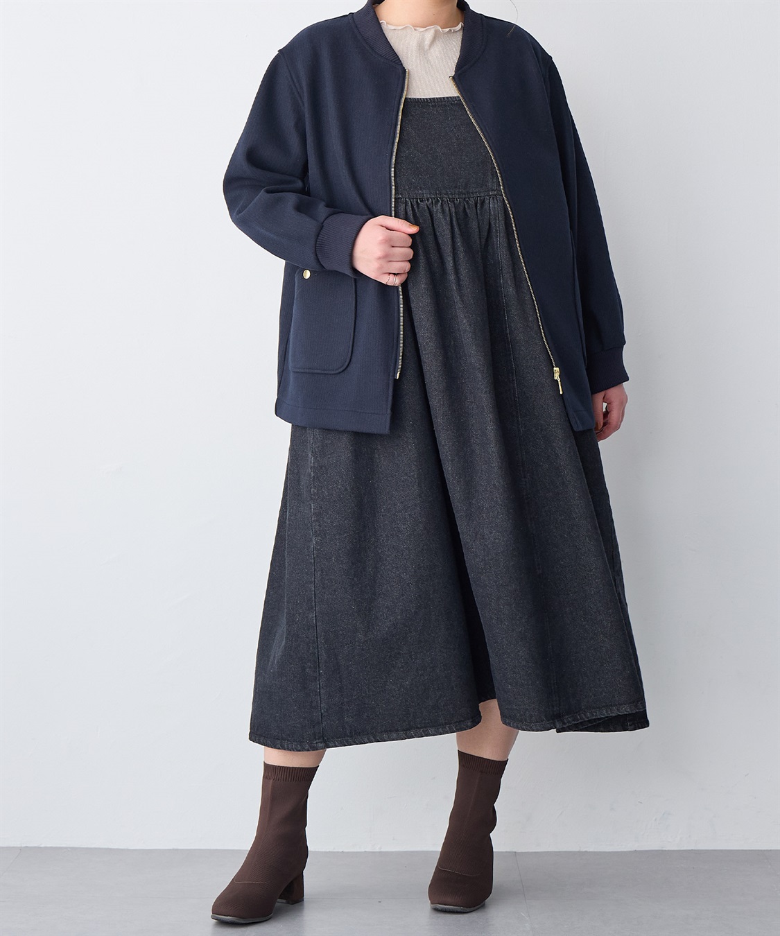 B.M.F NOIR スリーピース AUTHENTIC ダークネイビー無地スリーピーススーツ | FABRIC TOKYO