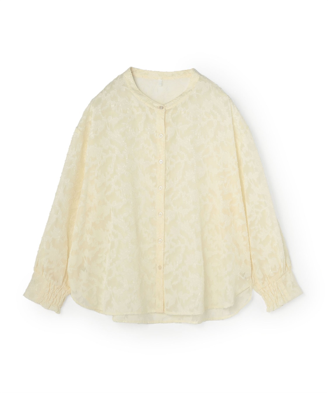 anyfee 【anyfee/プラスサイズ】フラワージャガードバンドカラーシアーブラウス_variation_1