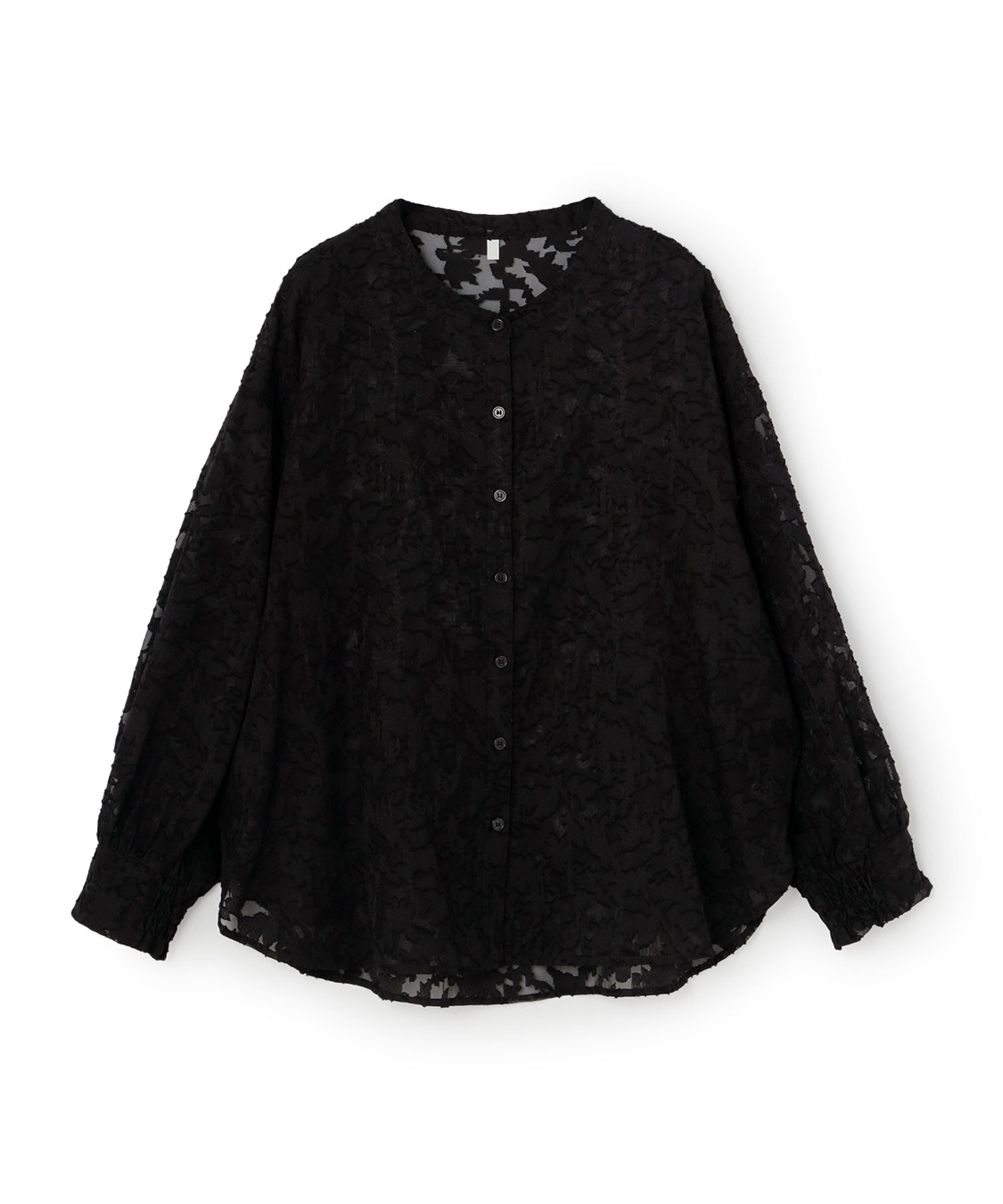 anyfee 【anyfee/プラスサイズ】フラワージャガードバンドカラーシアーブラウス_variation_2