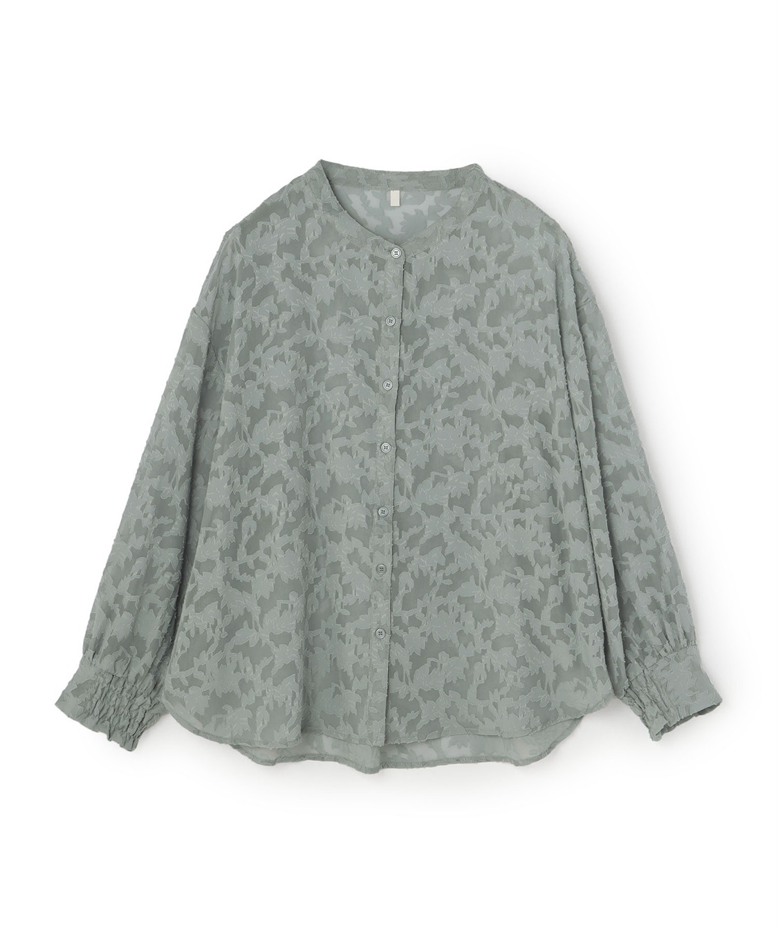 anyfee 【anyfee/プラスサイズ】フラワージャガードバンドカラーシアーブラウス_variation_3