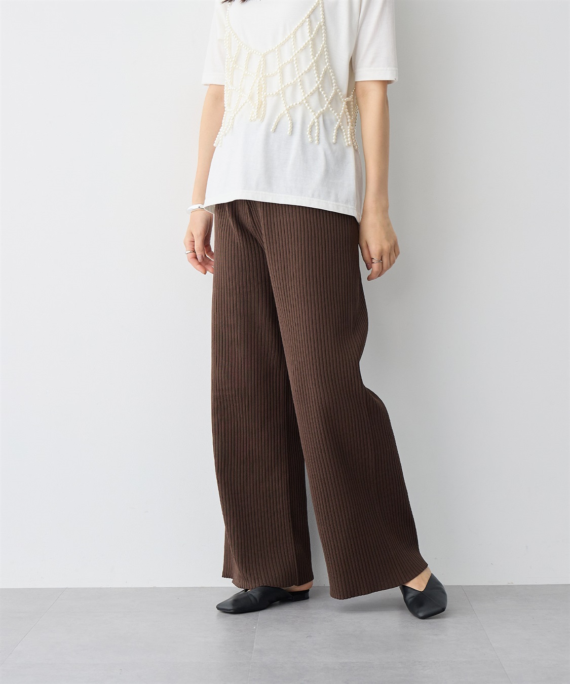 【XSサイズ】ストレッチスリムリブパンツ ネイビー XS レディース 未使用品 fifth パンツ 「低身長/高身長向けサイズあり」イージー