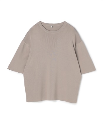 【anyfee/プラスサイズ】ドライタッチ半袖ニット《接触冷感/洗濯可能》◆新色追加◆(ベージュ-LL)