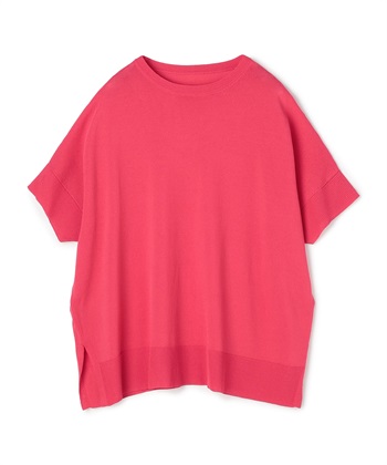 【anyfee/大きいサイズ】ドライタッチドルマンニット◆新色追加◆《接触冷感/マシンウォッシャブル》(チェリーピンク-LL)