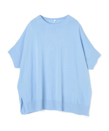 【anyfee/大きいサイズ】ドライタッチドルマンニット◆新色追加◆《接触冷感/マシンウォッシャブル》(サックスブルー-LL)