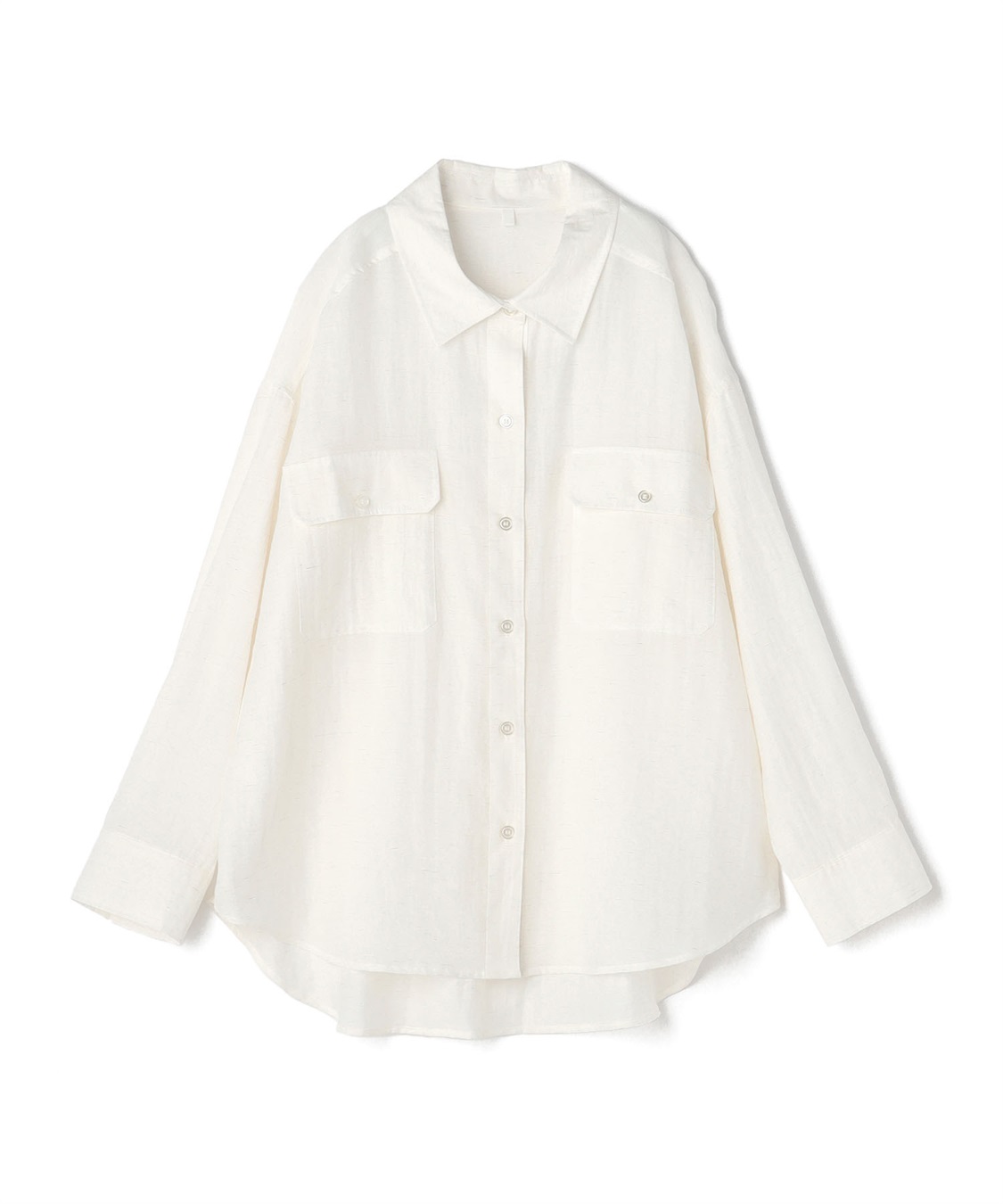 anyfee 【anyfee/プラスサイズ】リネン調ダブルポケットシャツ《接触冷感》■リネンライクシリーズ■_variation_1