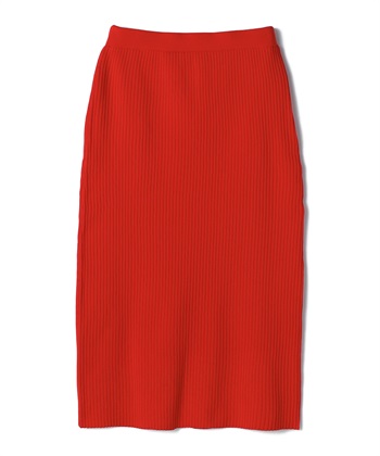 【anyfee/大きいサイズ】ドライタッチサマーリブニットタイトスカート◆新色追加◆(レッド-LL)