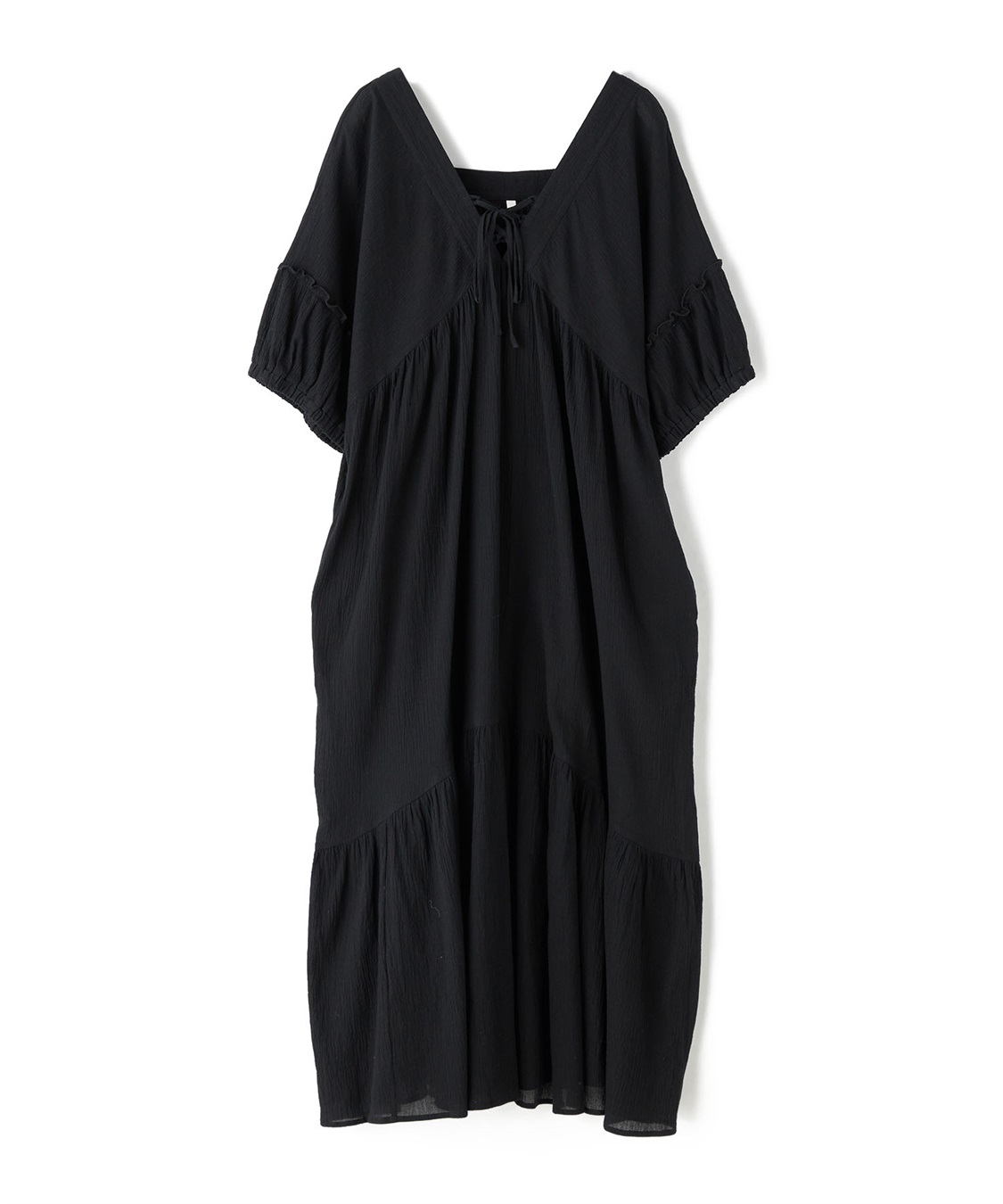 anyfee 【anyfee/プラスサイズ】前後2Wayリンクルコットンティアードワンピース_variation_1