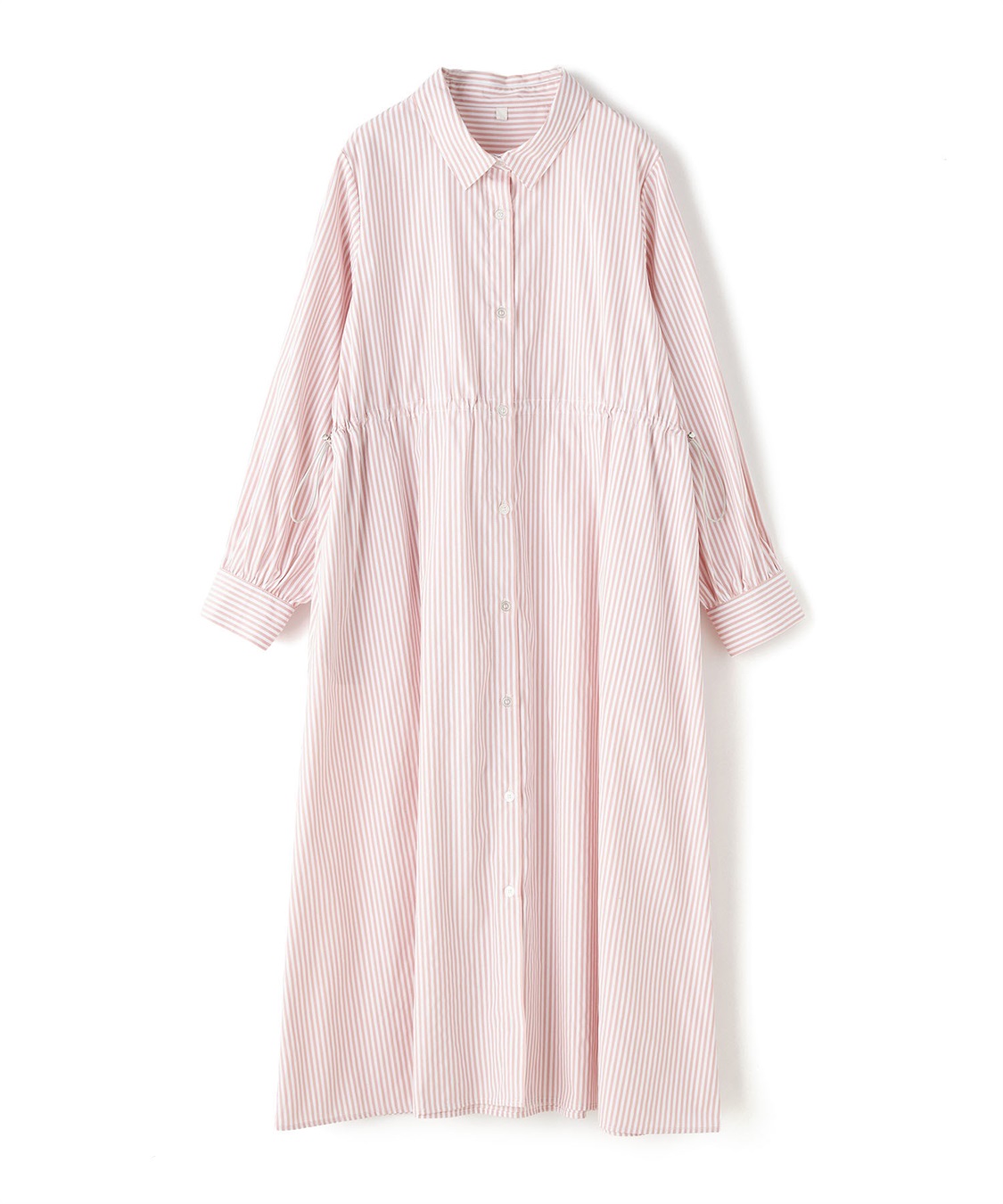 anyfee 【anyfee/プラスサイズ】ストライプ柄ドロストシャツワンピース_variation_1