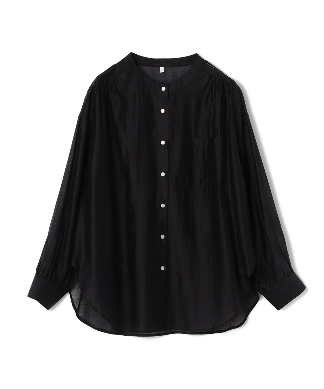 anyfee 【anyfee/プラスサイズ】シアーバンドカラーシャツ_variation_1