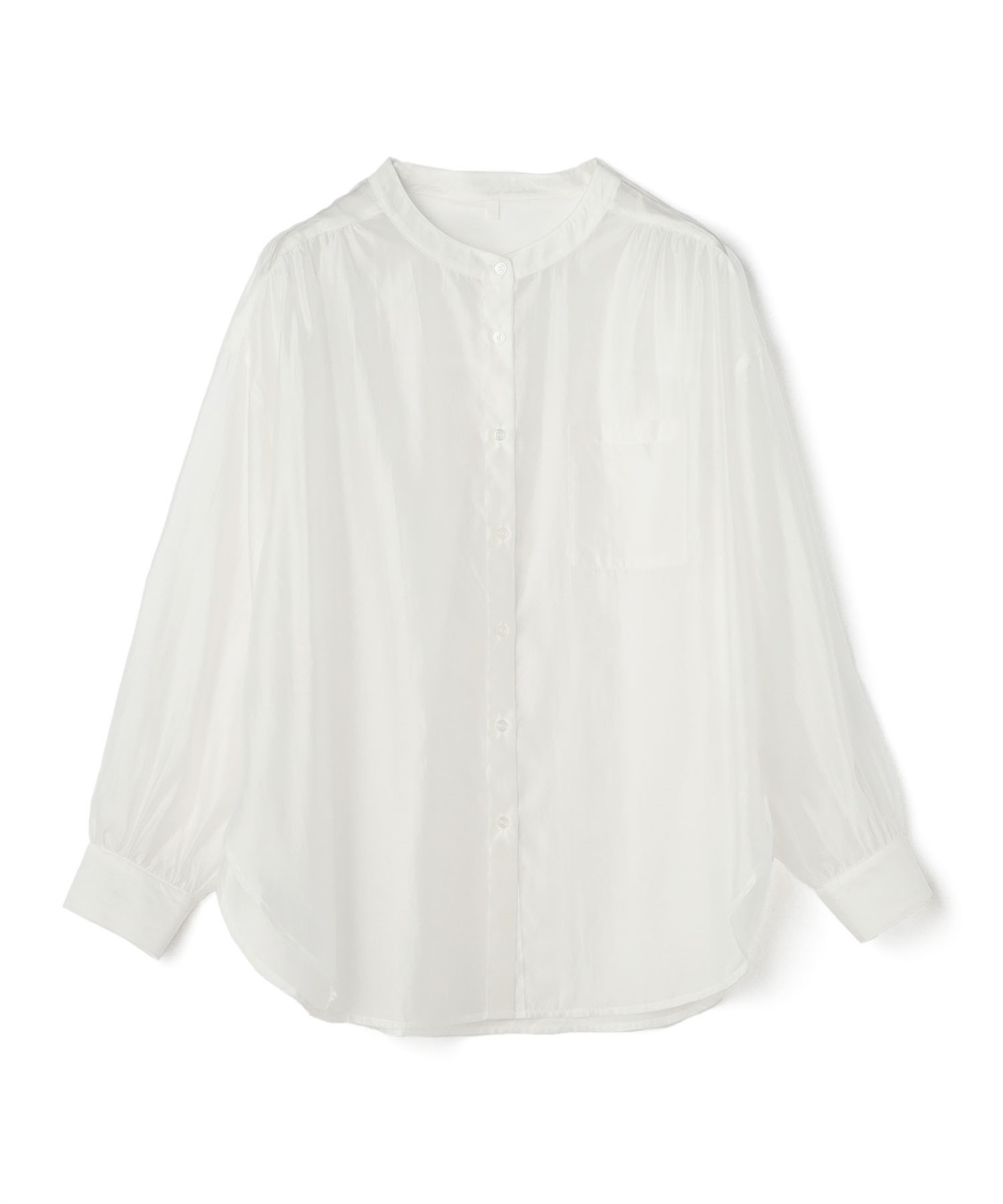 anyfee 【anyfee/プラスサイズ】シアーバンドカラーシャツ_variation_2