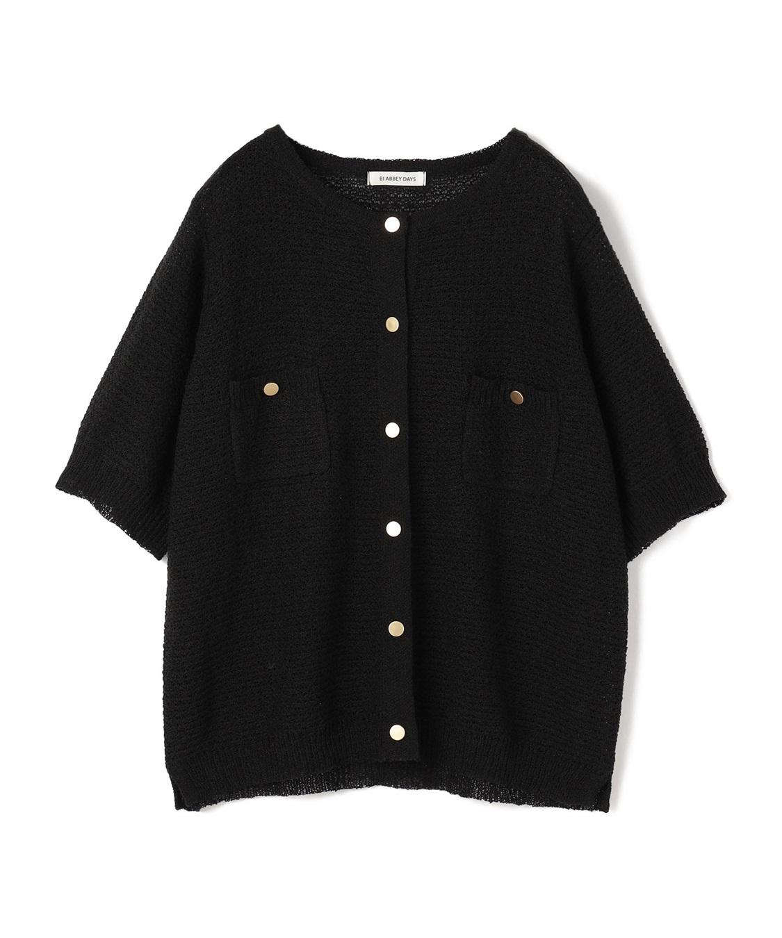 Life Style by cross marche 【anyfee/プラスサイズ】ブークレヤーン半袖サマーニットカーディガン_variation_2