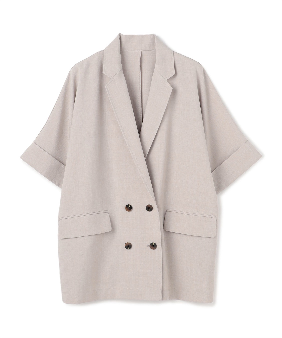 anyfee 【anyfee/プラスサイズ】リネン調半袖テーラードジャケット■リネンライクシリーズ■_variation_2