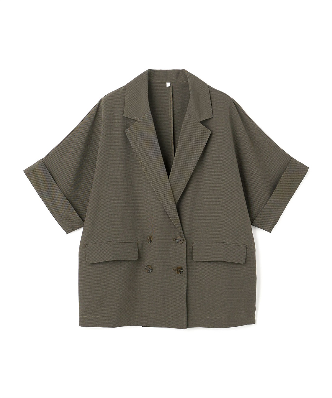 anyfee 【anyfee/大きいサイズ】リネン調半袖テーラードジャケット《新色追加》《接触冷感 ・UVカット・イージーケア 》_variation_3