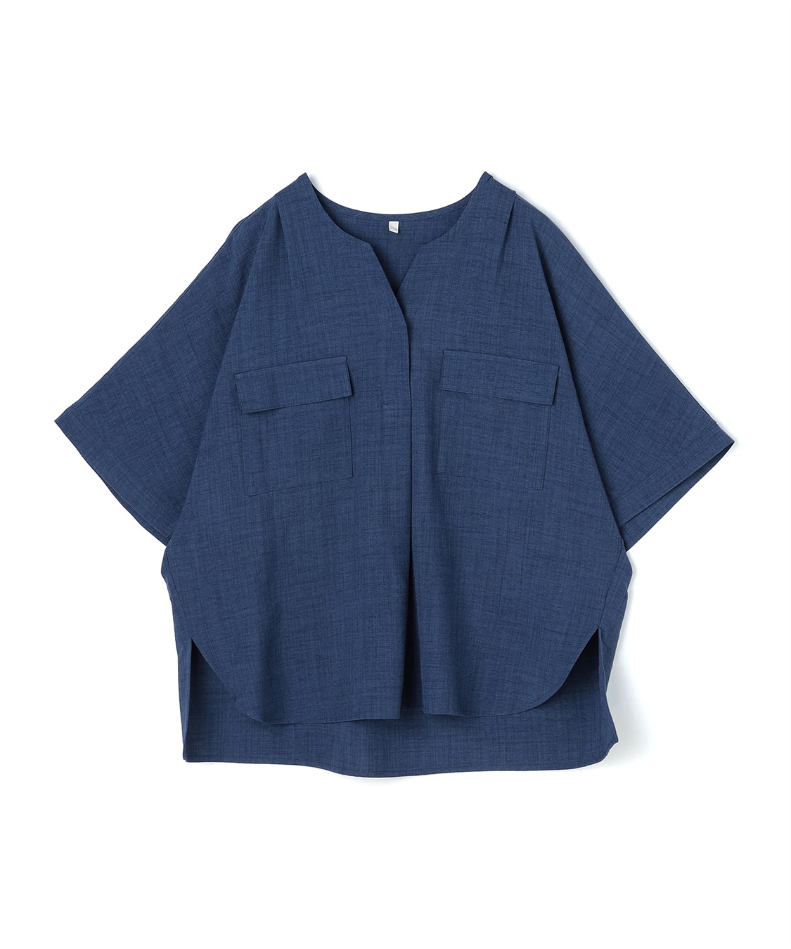 anyfee 【anyfee/大きいサイズ】リネン調キーネックサファリシャツブラウス◆新色追加◆《接触冷感 ・UVカット・イージーケア 》（セットアップ対応/上下別売り）_variation_4