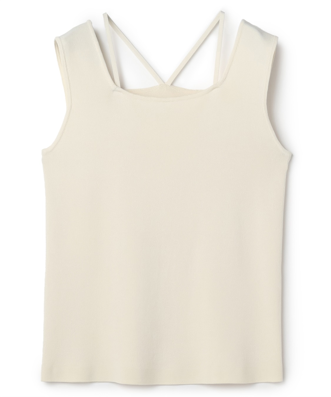 anyfee 【anyfee/プラスサイズ】スクエアネックデザインストリングニットタンクトップ（接触冷感）_variation_1