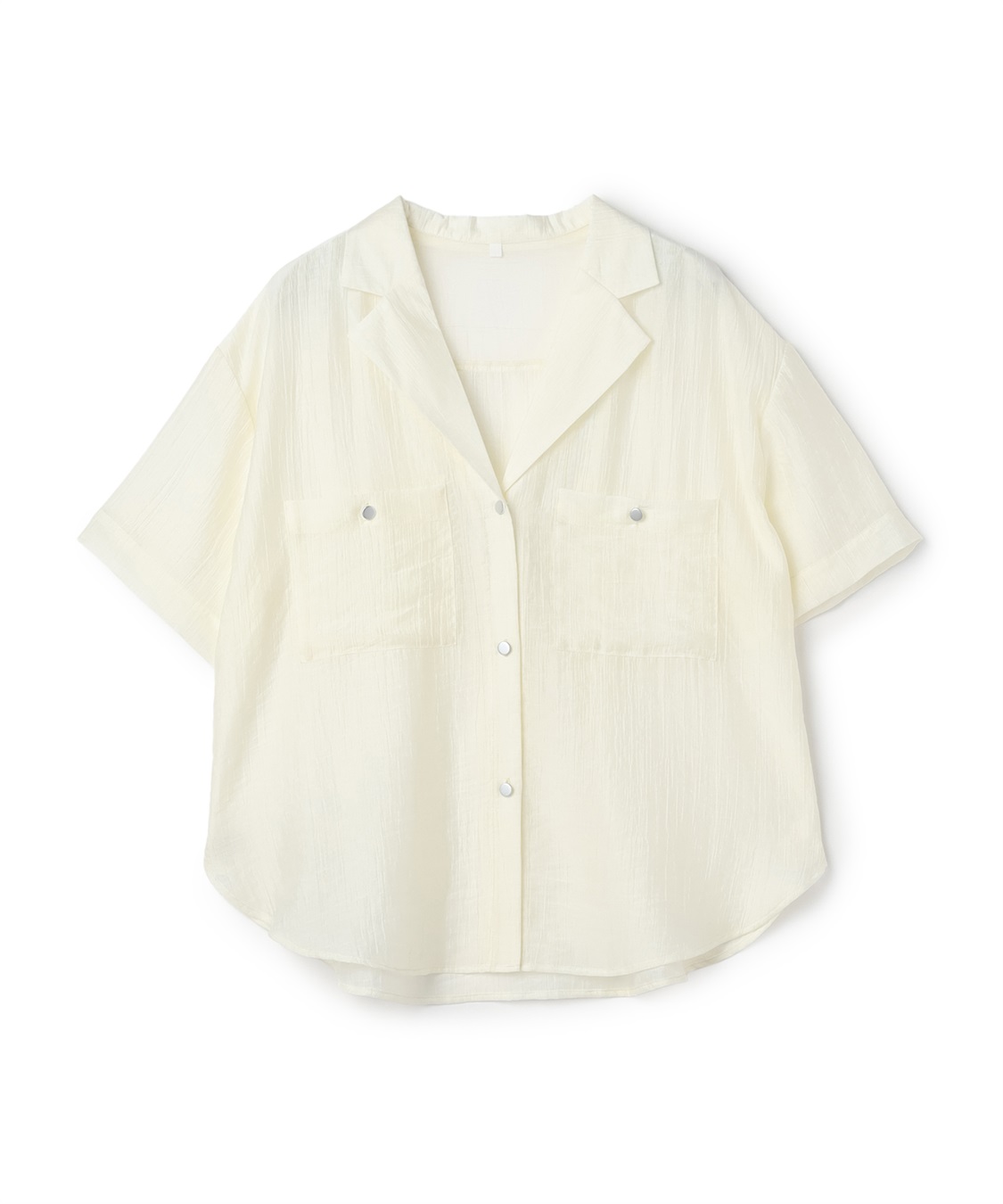 anyfee 【anyfee/プラスサイズ】シアー開襟シャツ_variation_1