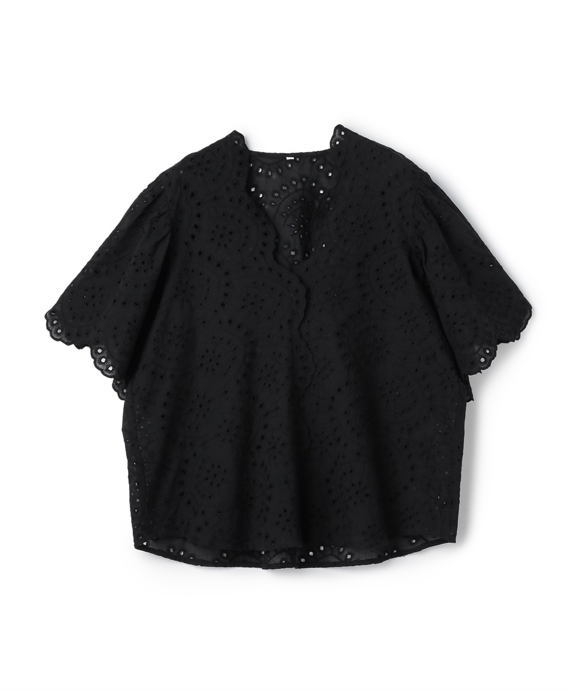 anyfee 【anyfee/プラスサイズ】パンチングレースフレアブラウス_variation_1