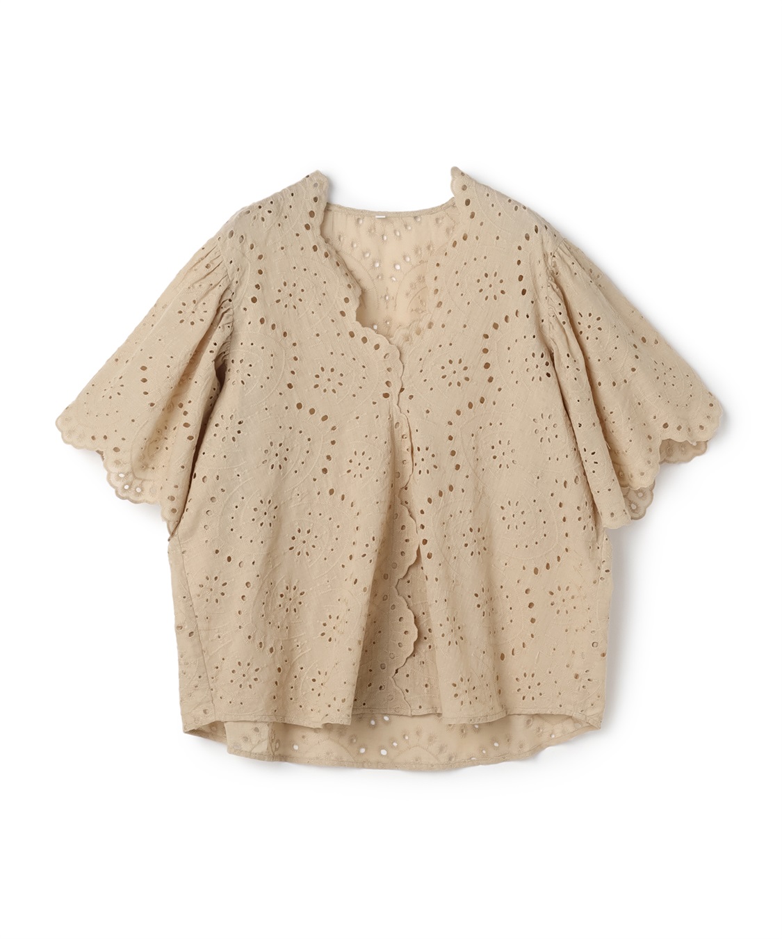 anyfee 【anyfee/プラスサイズ】パンチングレースフレアブラウス_variation_2