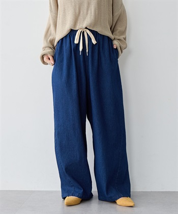 極美品　EPOCA ラ・マリア　クロスニットパンツ　ワイド　ガウチョ　紺 2213-U5R3620806.jpg?v=1694327535