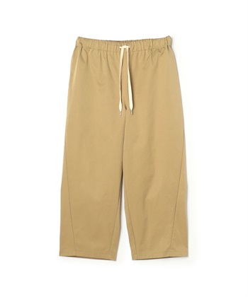 【anyfee/大きいサイズ】選べる2素材（チノ・デニム）ウエスト紐イージーワイドパンツ《低身長サイズ有》◆新色追加◆(ベージュ-LL)