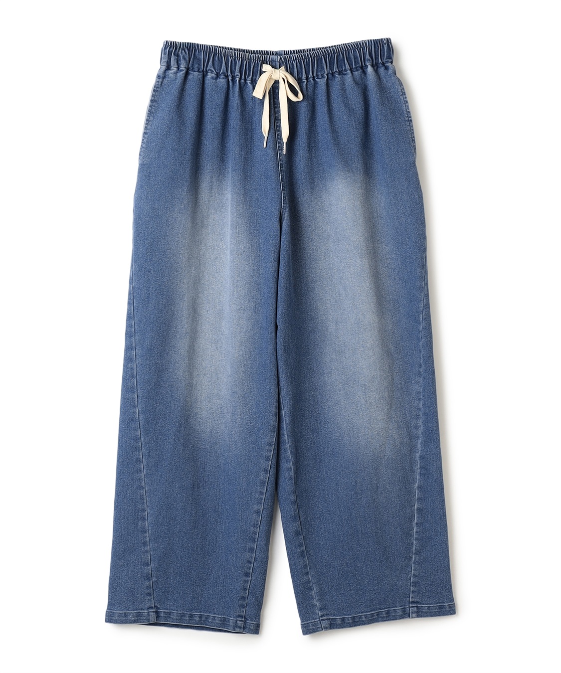 anyfee 【anyfee/大きいサイズ】ウエスト紐イージーデニムワイドパンツ《低身長サイズ有》_variation_1