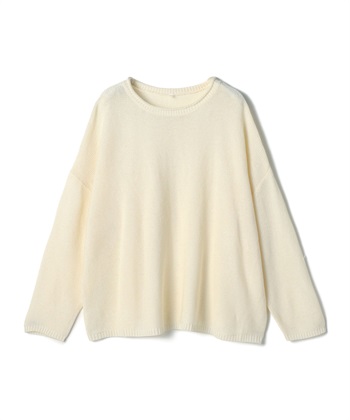 【anyfee/大きいサイズ】リネンライクルーズニットプルオーバー◆新色追加◆(アイボリー-LL)