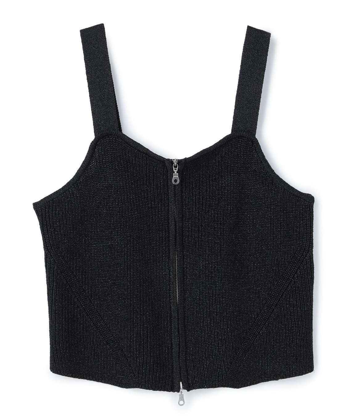 Life Style by cross marche 【anyfee/大きいサイズ】フロントWジップラメニットビスチェ_variation_2