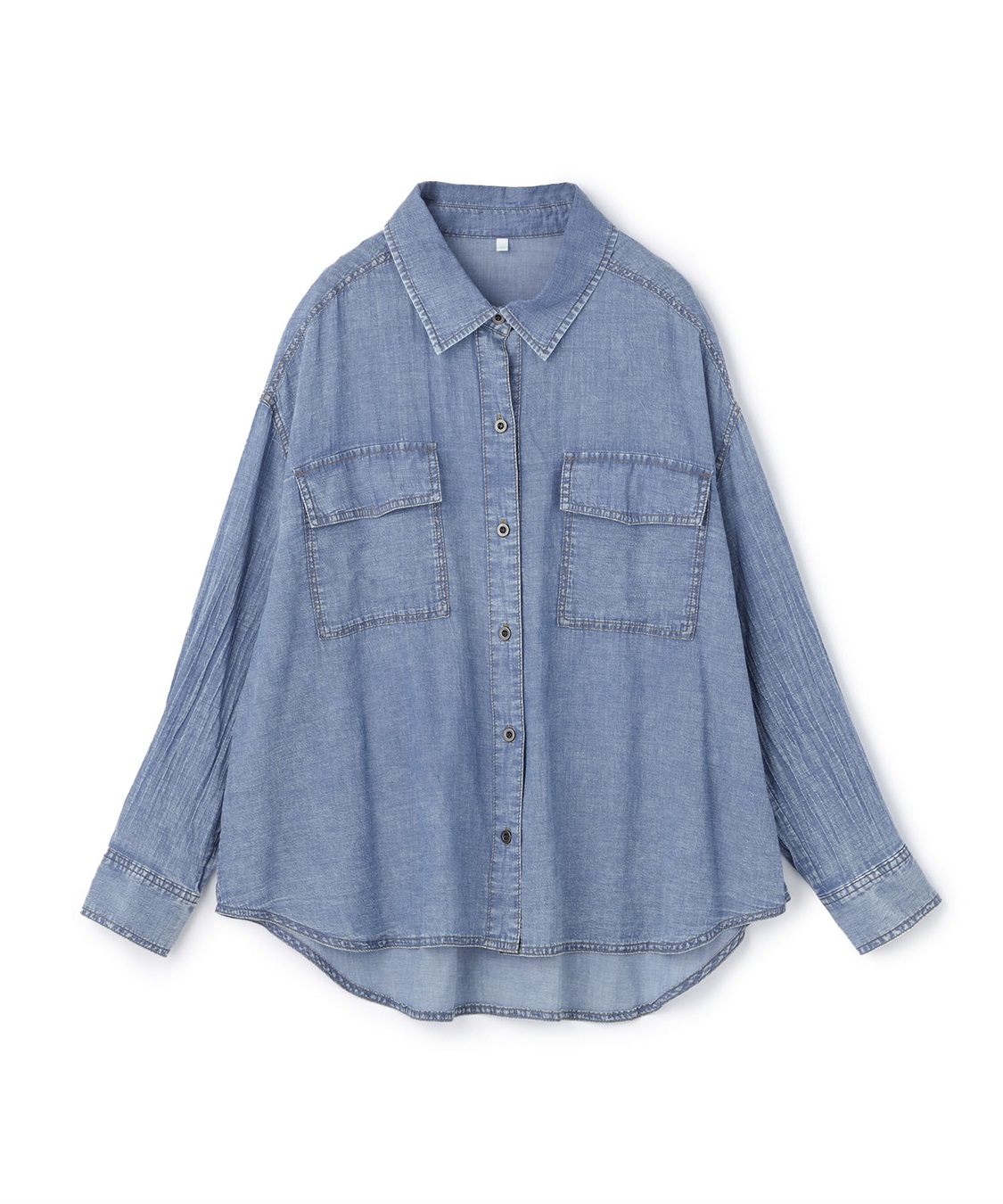 anyfee 【anyfee/大きいサイズ】シアーWポケットデニムシャツ_variation_1