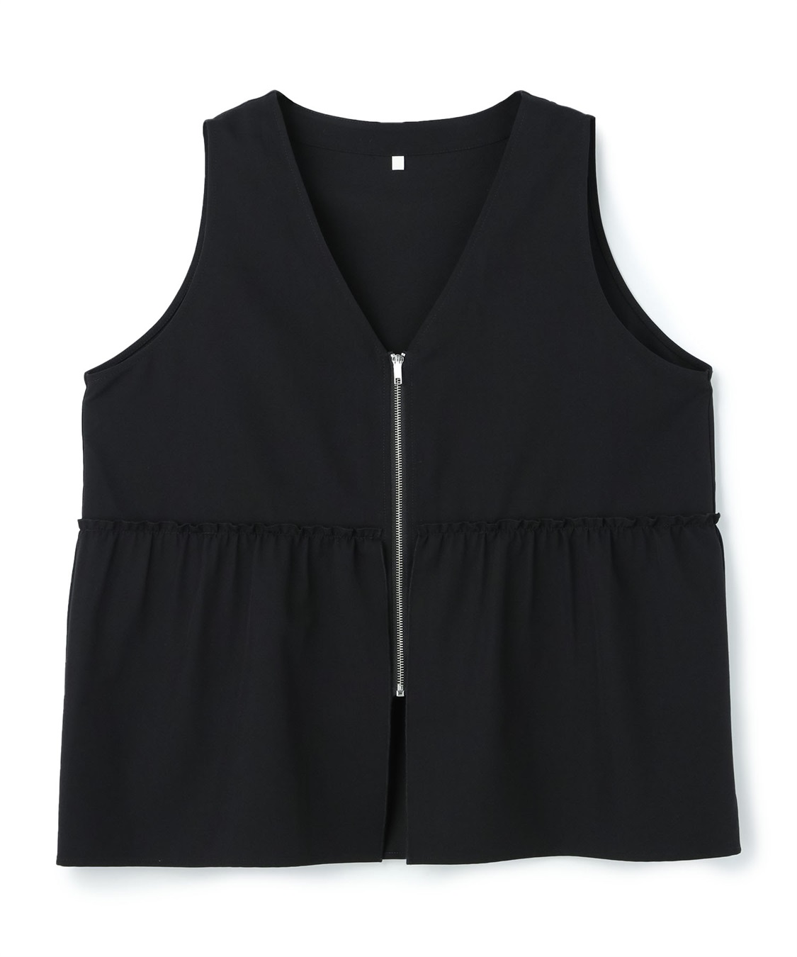 Life Style by cross marche 【anyfee/大きいサイズ】杢調フロントジップペプラムジレ_variation_1