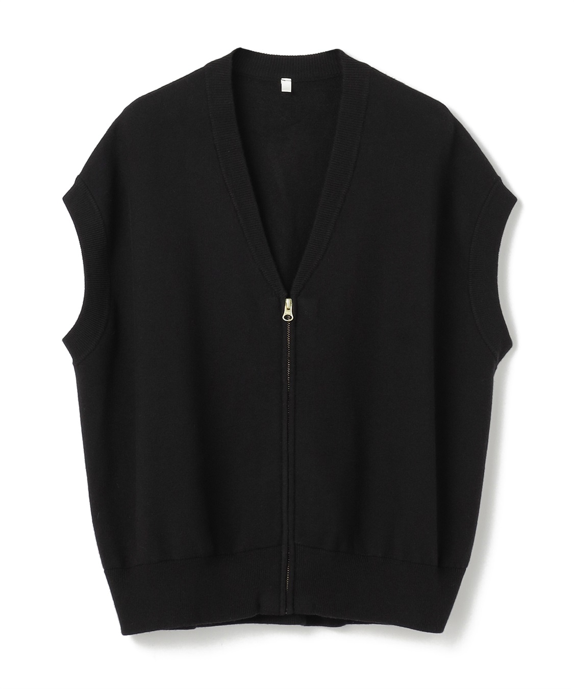 anyfee 【anyfee/大きいサイズ】深VネックZIPノースリニットブルゾン/ベスト_variation_1
