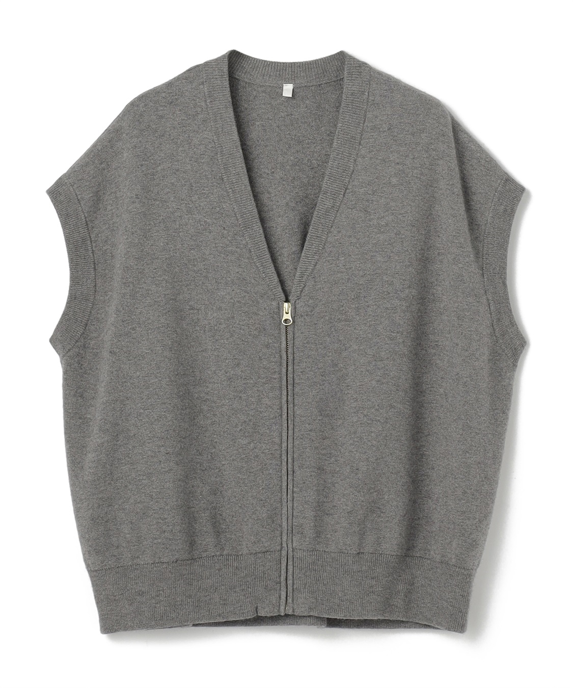anyfee 【anyfee/大きいサイズ】深VネックZIPノースリニットブルゾン/ベスト_variation_2