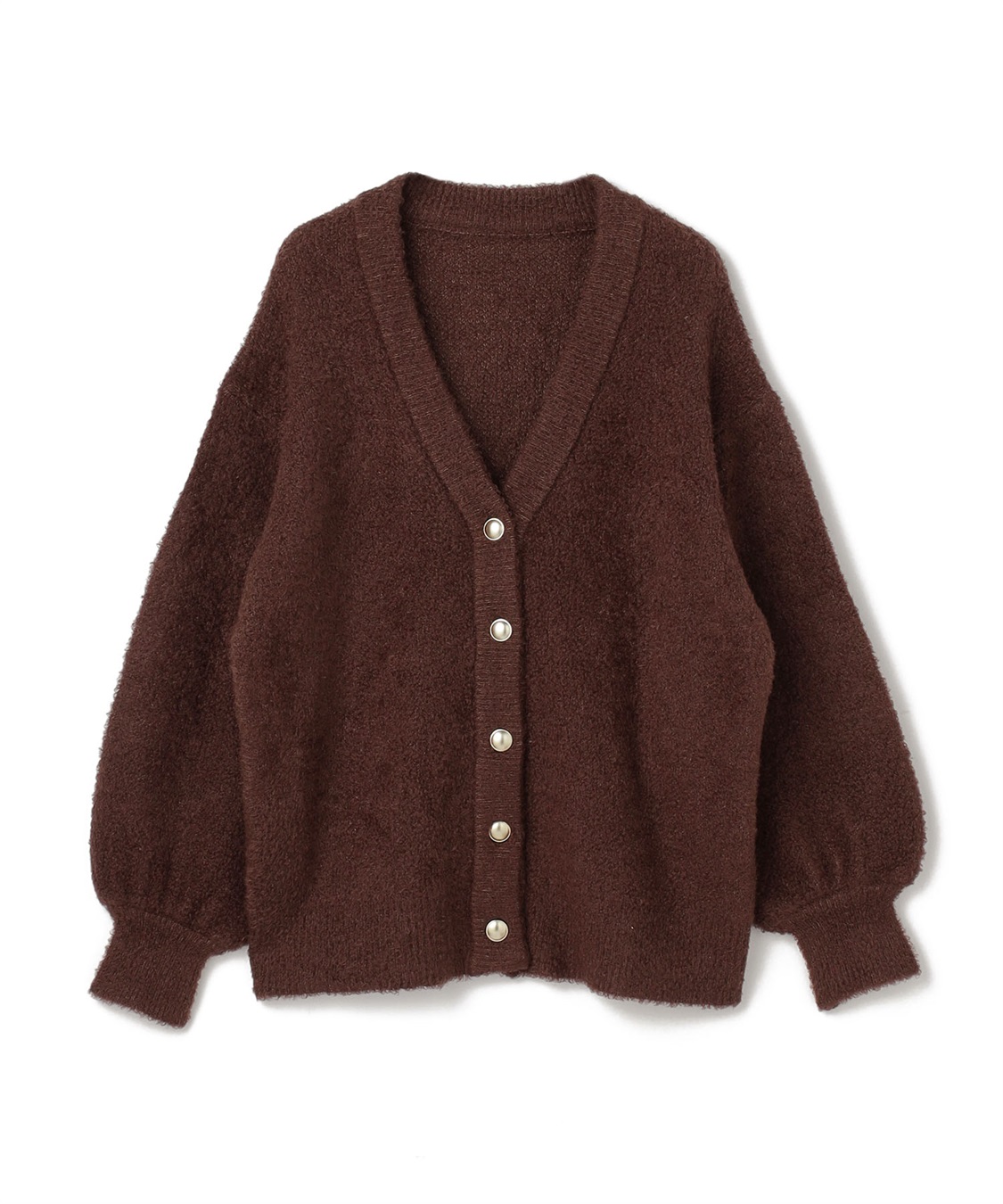 Life Style by cross marche 【anyfee/大きいサイズ】金ボタンブークレニットカーディガン_variation_2