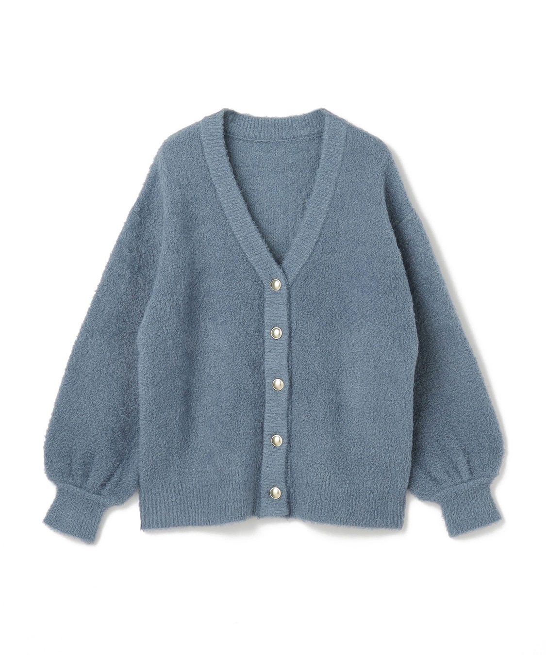 Life Style by cross marche 【anyfee/大きいサイズ】金ボタンブークレニットカーディガン_variation_3