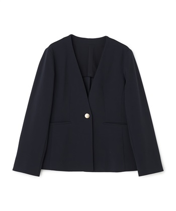 anyfee 【anyfee/大きいサイズ】ニットジョーゼットVネックノーカラージャケット《セレモニー/オケージョン》_variationthumb_3