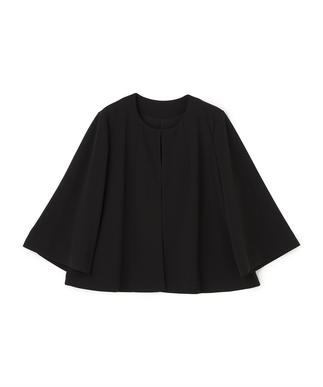 anyfee 【anyfee/大きいサイズ】ニットジョーゼットケープ風ジャケット《セレモニー/オケージョン》_variation_1