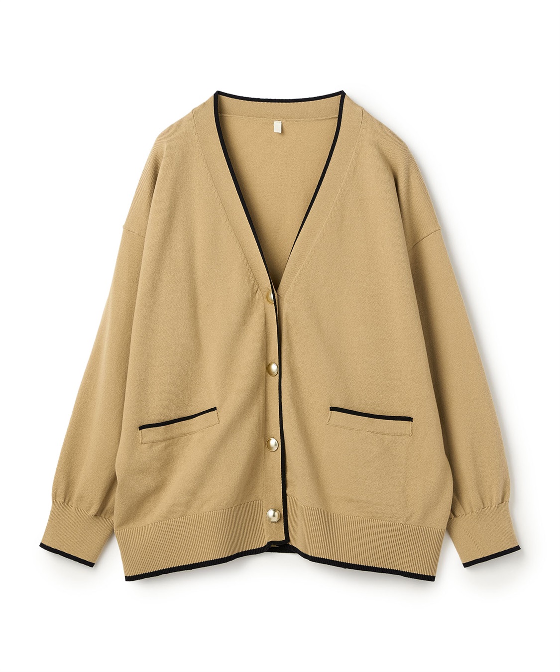 Life Style by cross marche 【anyfee/大きいサイズ】スウェットライク配色ラインカーディガン_variation_1