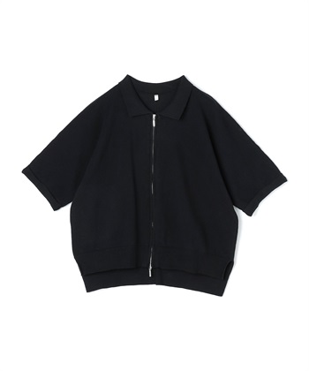 【anyfee/大きいサイズ】Wジップ襟付きカーディガン(ブラック-LL)