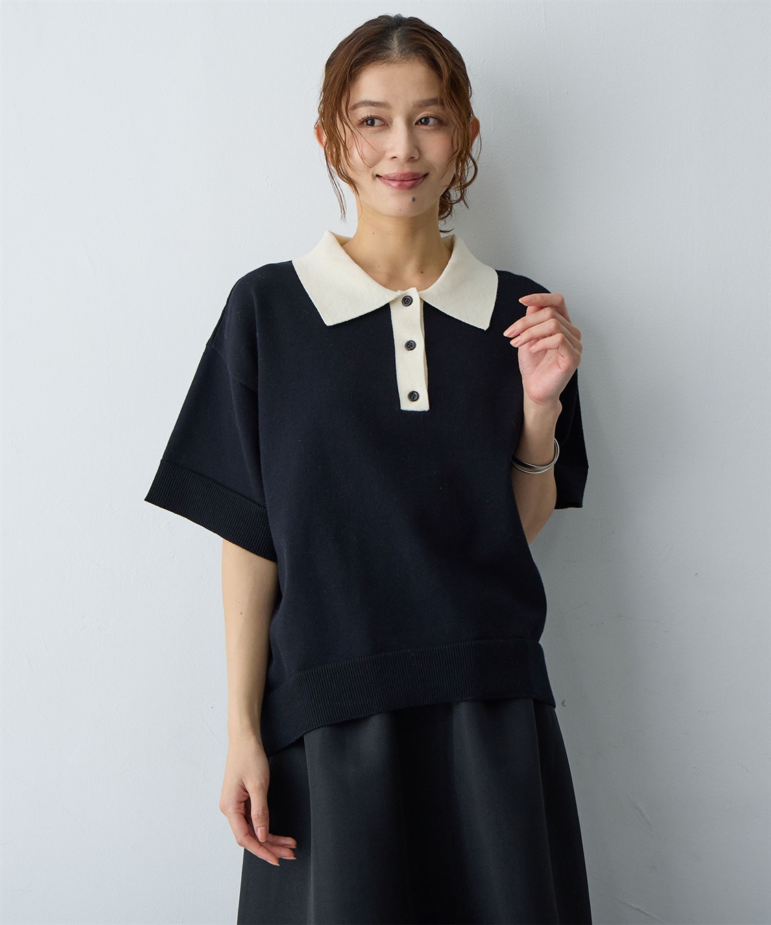 Life Style by cross marche 【anyfee/大きいサイズ】ポロニットプルオーバー_main