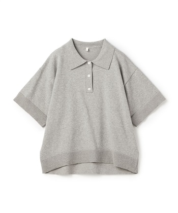 【anyfee/大きいサイズ】ポロニットプルオーバー(杢グレー-LL)