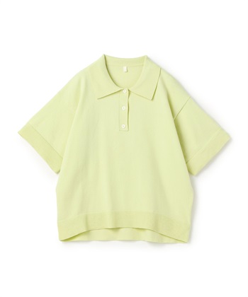 【anyfee/大きいサイズ】ポロニットプルオーバー(ライトグリーン-LL)