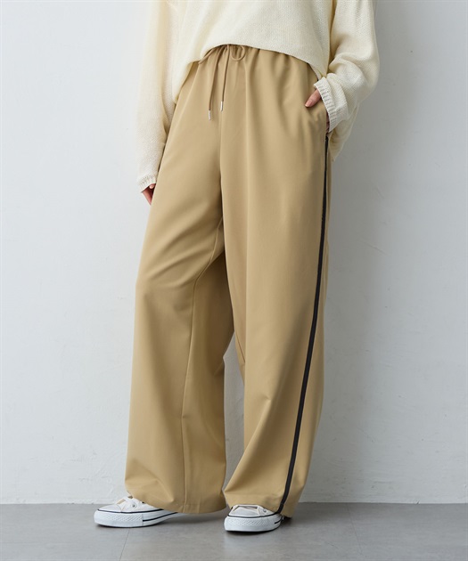 anyfee 【anyfee/大きいサイズ】サイドラインワイドパンツ