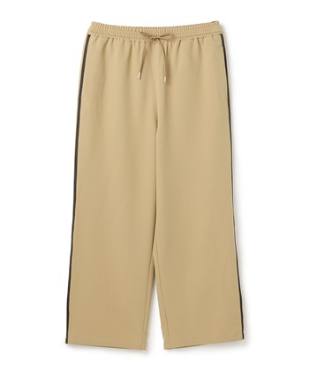 【anyfee/大きいサイズ】サイドラインワイドパンツ(ベージュ-LL)