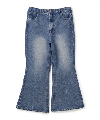 【anyfee/大きいサイズ】デニムフレアパンツ(ブルー-LL)