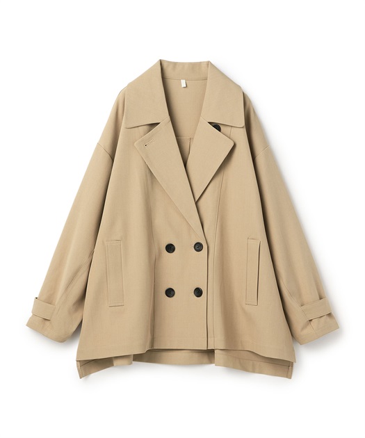 anyfee 【anyfee/大きいサイズ】トレンチライクショートブルゾン