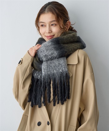 anyfee 【anyfee/大きいサイズ】ボリュームフリンジマフラー（2025AW)_variationthumb_4