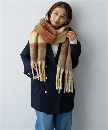 anyfee 【anyfee/大きいサイズ】ボリュームフリンジマフラー（2025AW)_variationthumb_5