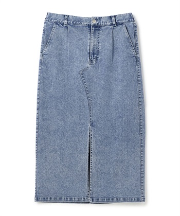 【anyfee/大きいサイズ】フロントスリットデニムスカート(2026SS)(ブルー-LL)