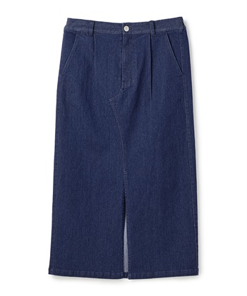 【anyfee/大きいサイズ】フロントスリットデニムスカート(2026SS)(インディゴブルー-LL)