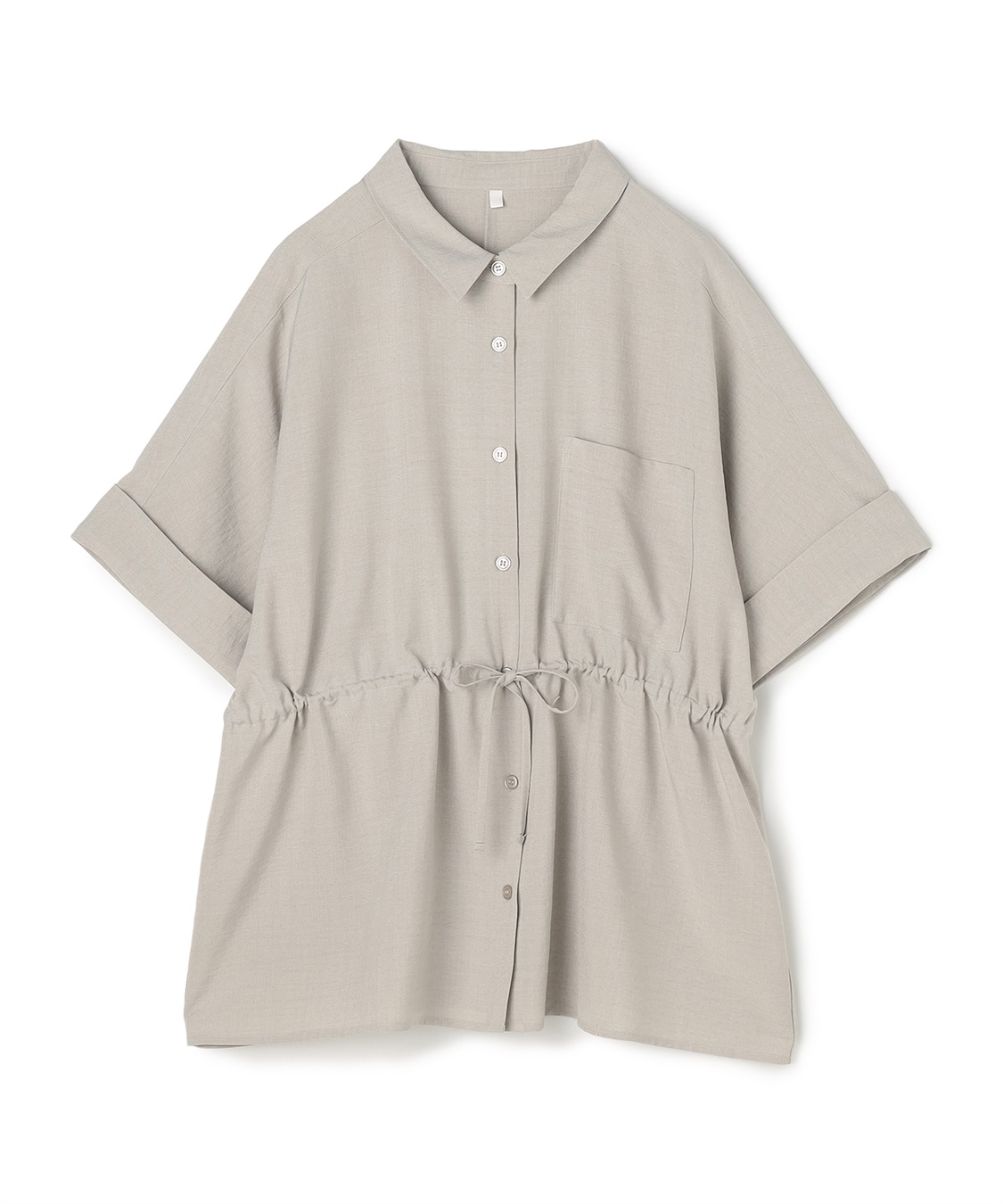 anyfee 【anyfee/大きいサイズ】リネン調ウエストドロストシャツブラウス《接触冷感 ・UVカット・イージーケア 》（2026SS）_variation_2